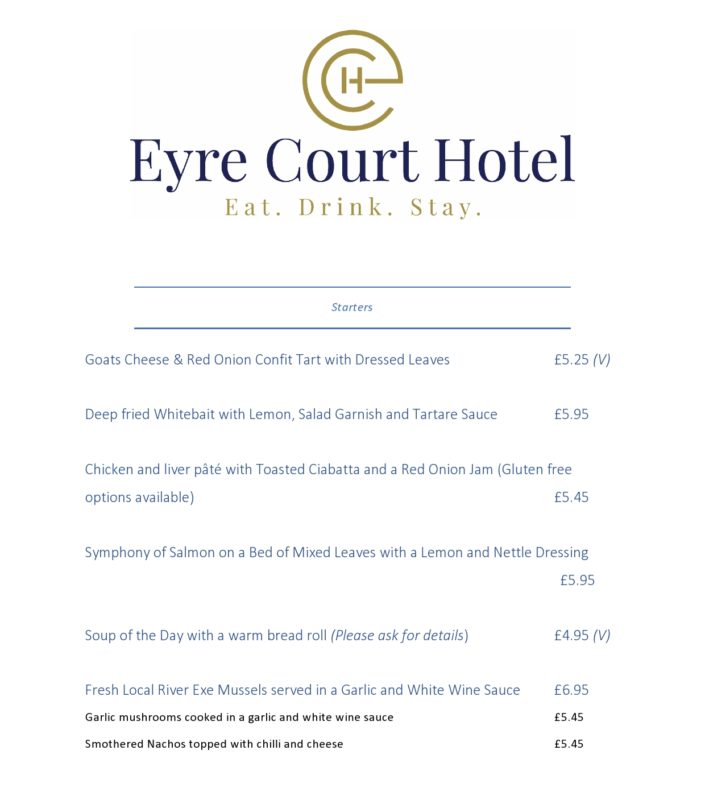 Eyre Court Hotel Main Menu-page0001 - Eyre Court Hotel